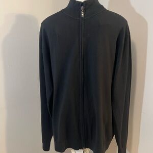Milano Black Zip Up Sweater with High Collar